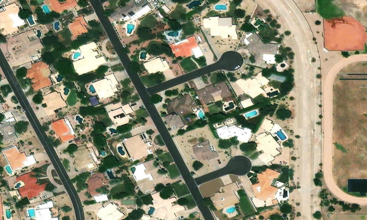 Aerial view centered on 3401 E MANSO CT PHOENIX, AZ 85044