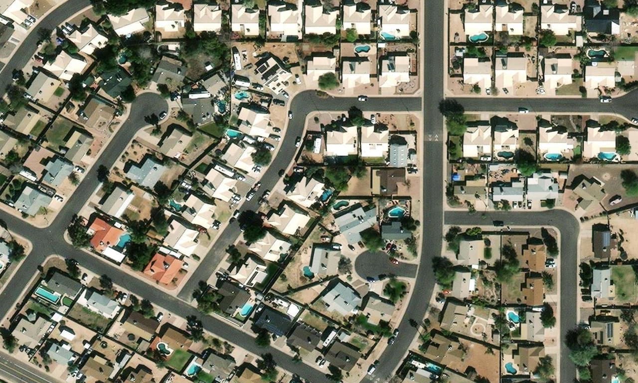 Aerial view centered on 1465 N AVOCA MESA, AZ 85207