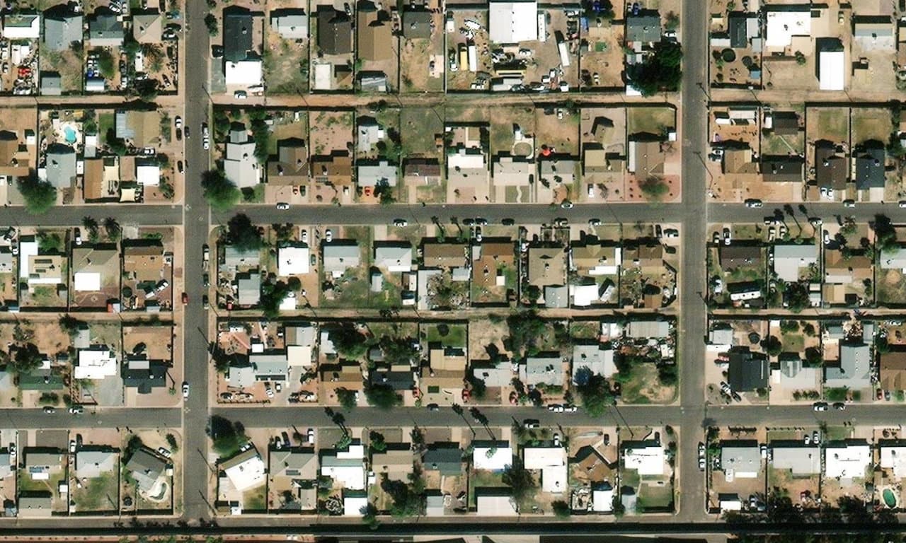 Aerial view centered on 6635 E ARBOR AVE MESA, AZ 85206