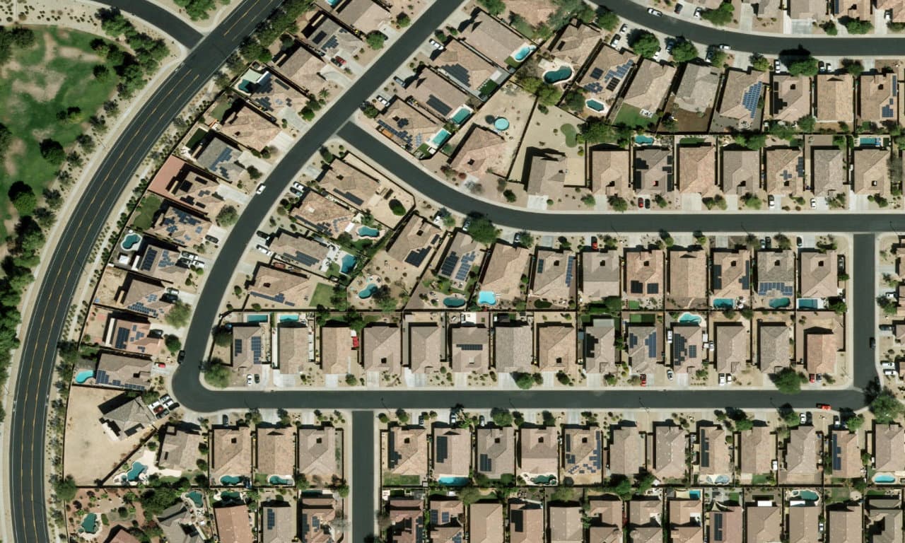 Aerial view centered on 18247 W PALO VERDE AVE WADDELL, AZ 85355