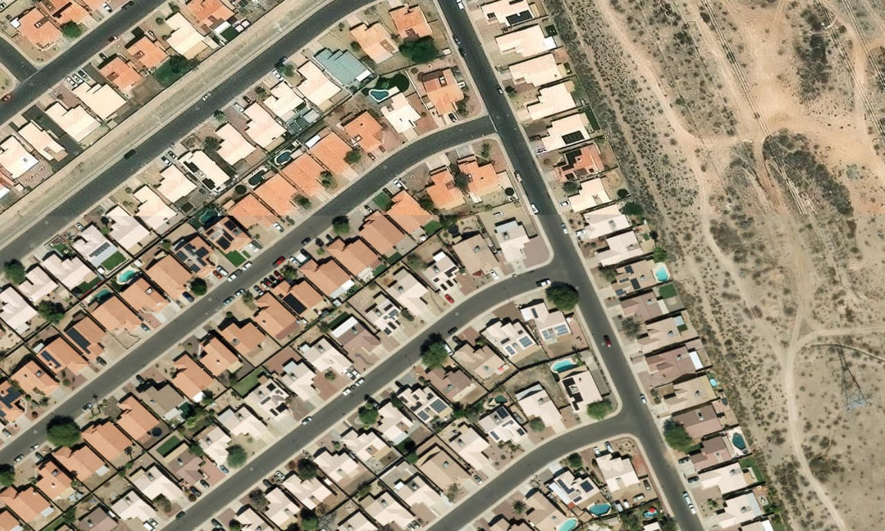 Aerial view centered on 11212 W BARBARA AVE PEORIA, AZ 85345