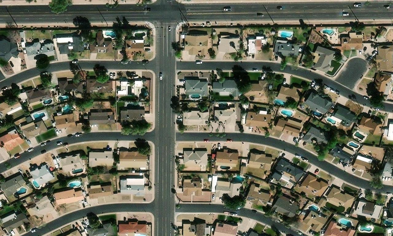 Aerial view centered on 1606 E GARNET AVE MESA, AZ 85204
