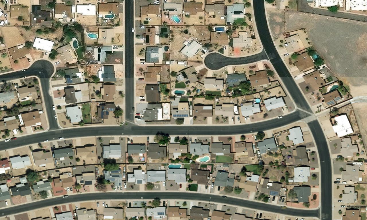 Aerial view centered on 10438 W ALICE AVE PEORIA, AZ 85345