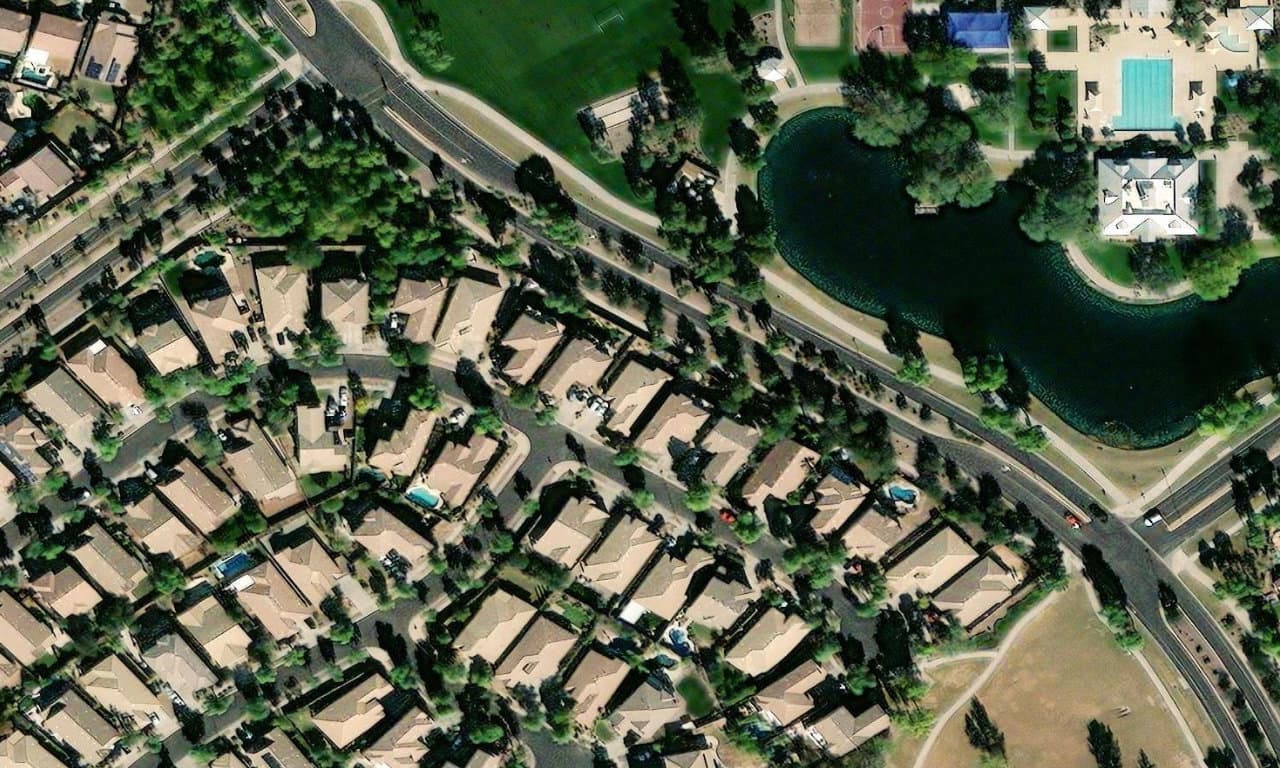Aerial view centered on 4340 E MARSHALL AVE GILBERT, AZ 85297