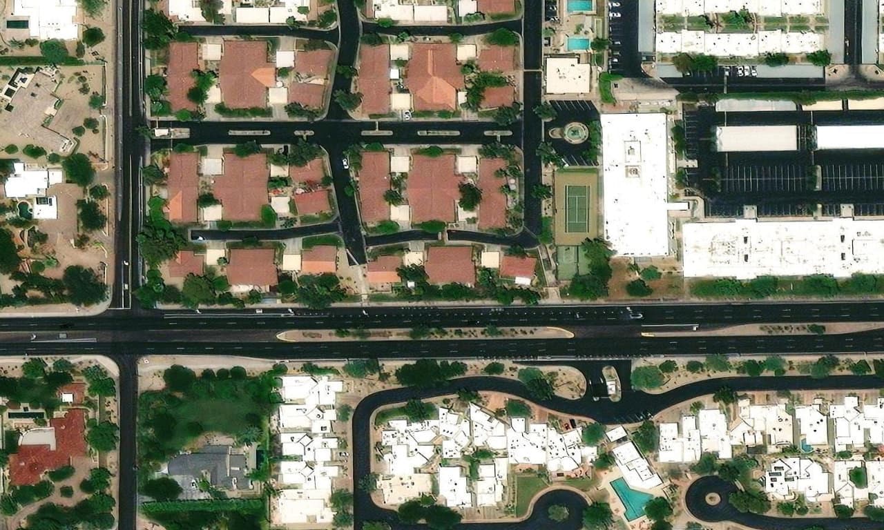 Aerial view centered on 4525 N 66TH ST 14 SCOTTSDALE, AZ 85251