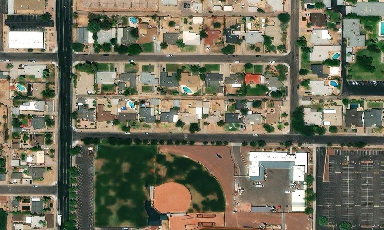 Aerial view centered on 1322 W FLOWER ST PHOENIX, AZ 85013