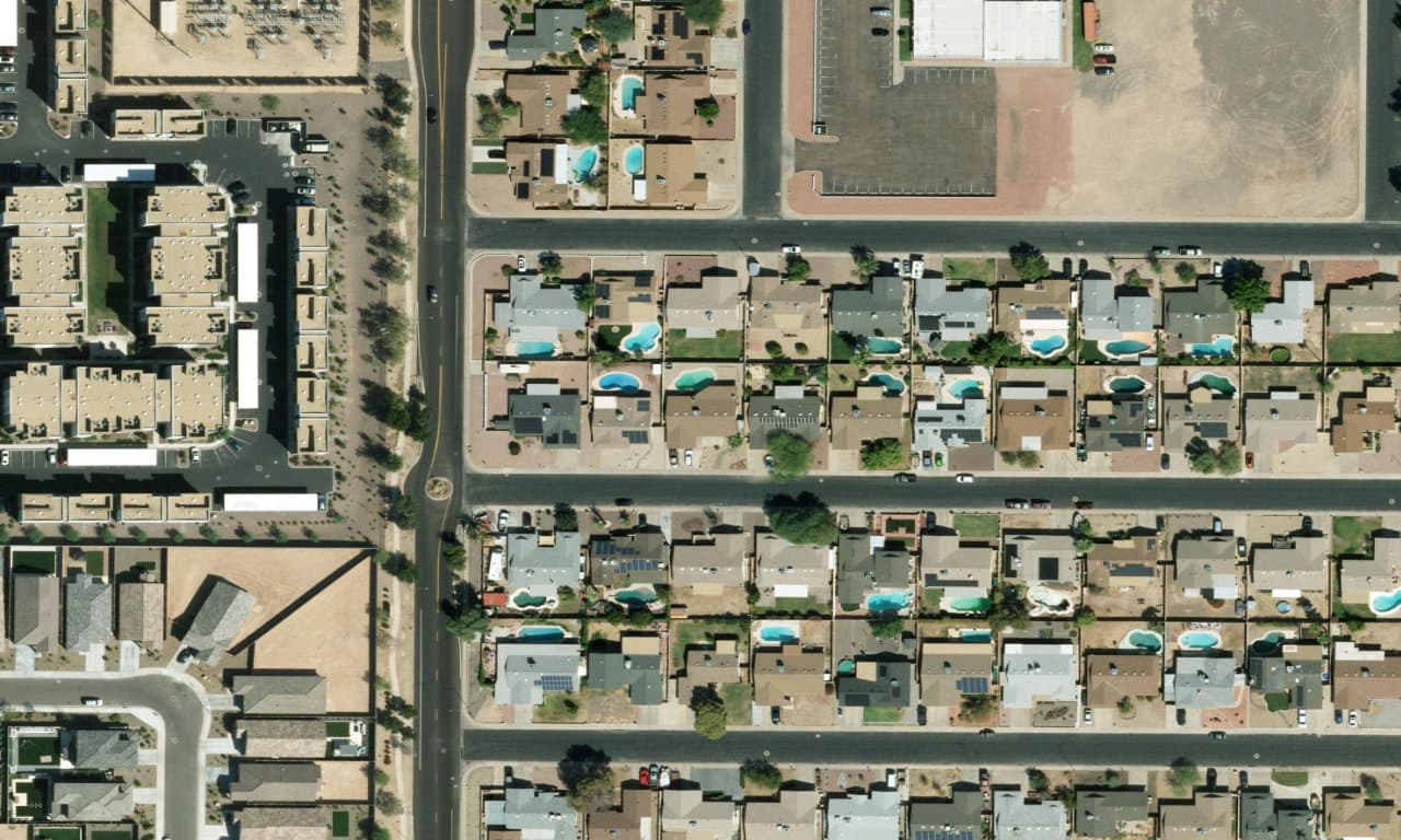 Aerial view centered on 5410 W ACAPULCO LN GLENDALE, AZ 85306