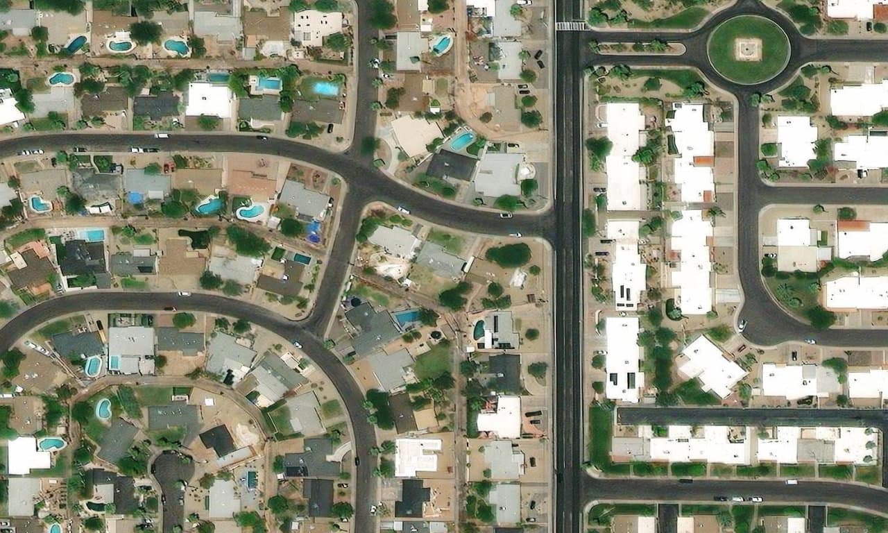 Aerial view centered on 7549 E COOLIDGE ST SCOTTSDALE, AZ 85251