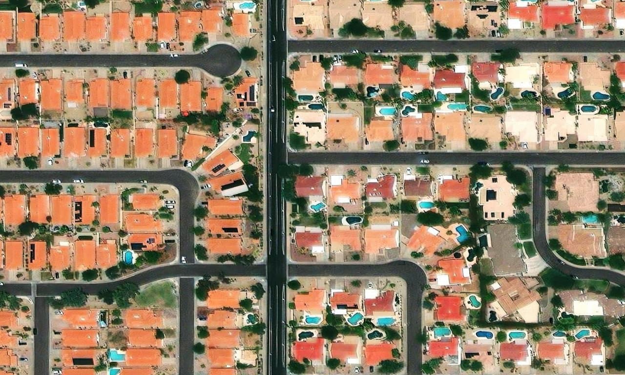 Aerial view centered on 9003 E SAHUARO DR SCOTTSDALE, AZ 85260