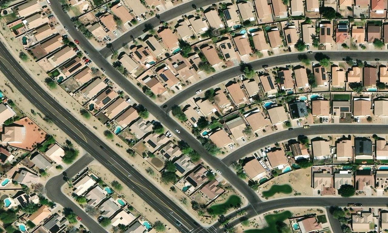 Aerial view centered on 13579 W POST DR SURPRISE, AZ 85374