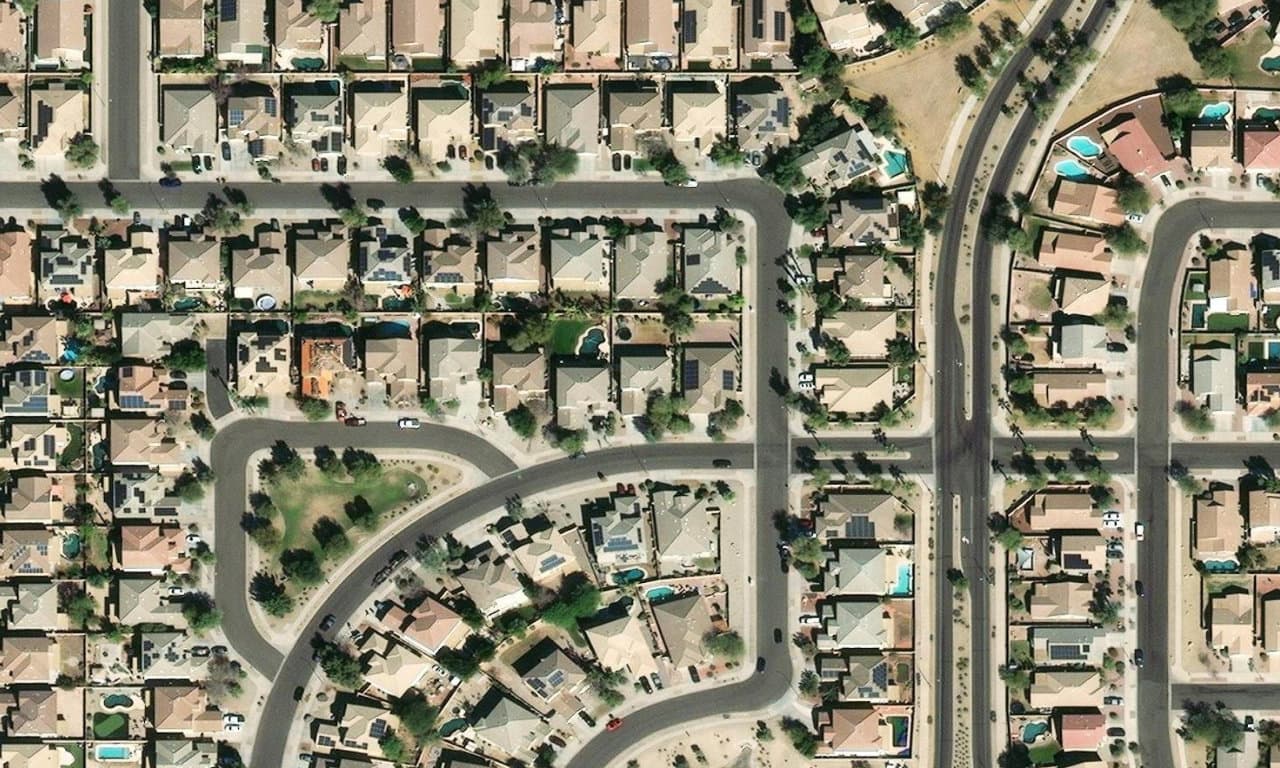 Aerial view centered on 17346 W PIMA ST GOODYEAR, AZ 85338