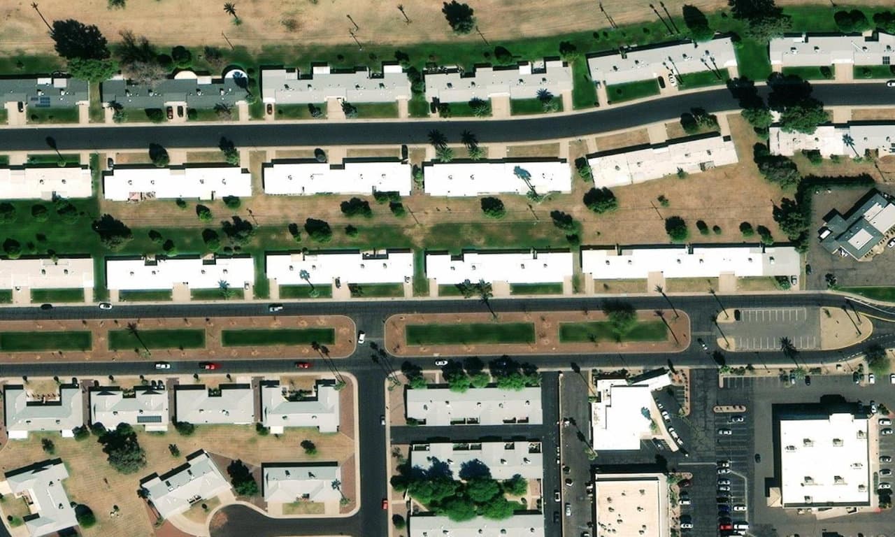 Aerial view centered on 10752 W PEORIA AVE SUN CITY, AZ 85351