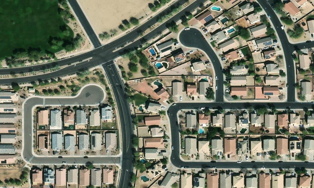 Aerial view centered on 16124 W KENDALL ST GOODYEAR, AZ 85338