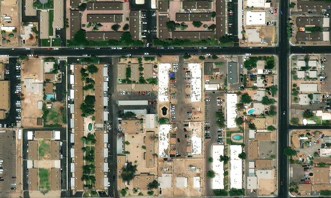 Aerial view centered on 2333 W GLENROSA AVE 107 PHOENIX, AZ 85015