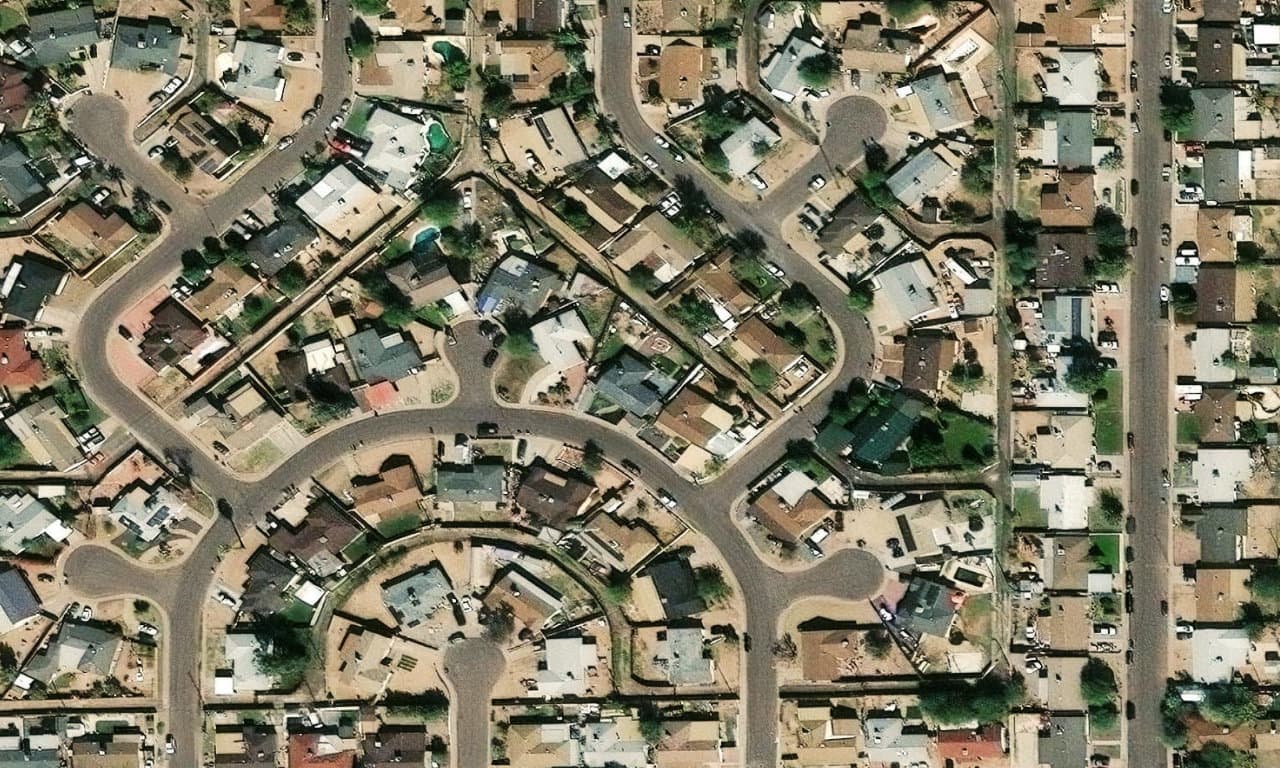 Aerial view centered on 4936 W MITCHELL DR PHOENIX, AZ 85031