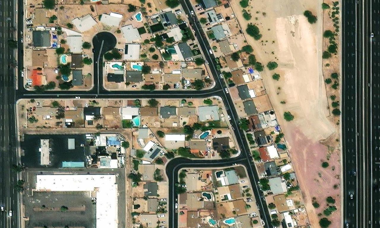 Aerial view centered on 3243 E FRIESS DR PHOENIX, AZ 85032