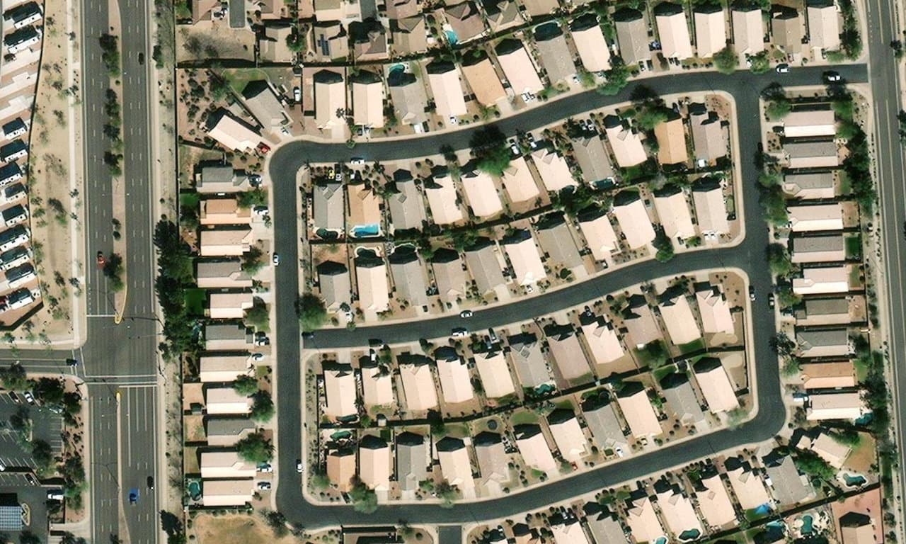 Aerial view centered on 9236 E MEDINA AVE MESA, AZ 85209