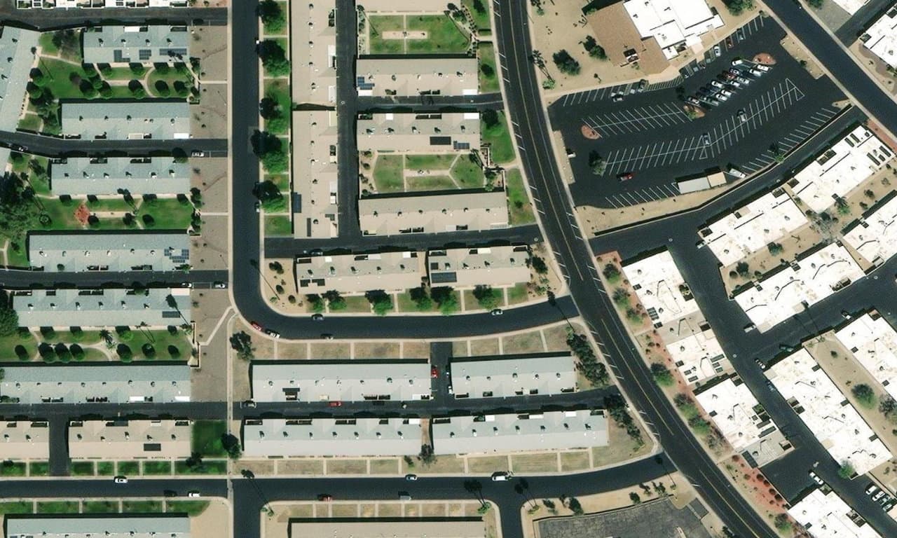 Aerial view centered on 11120 W DESERT BUTTE DR SUN CITY, AZ 85351
