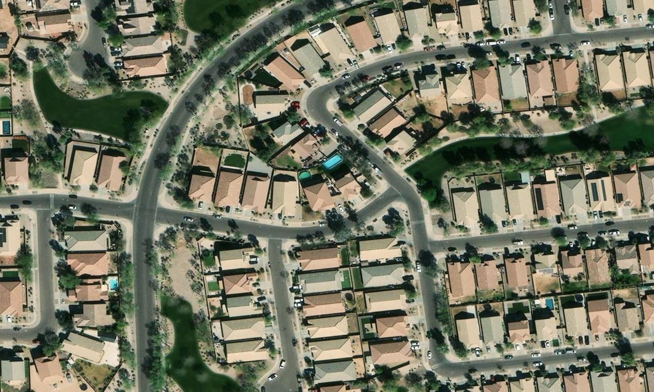 Aerial view centered on 8850 W CROWN KING RD TOLLESON, AZ 85353