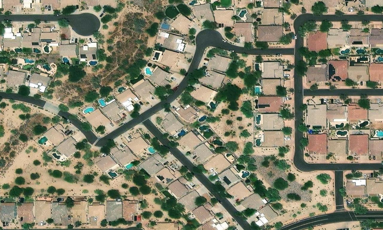 Aerial view centered on 36009 N 33RD LN PHOENIX, AZ 85086