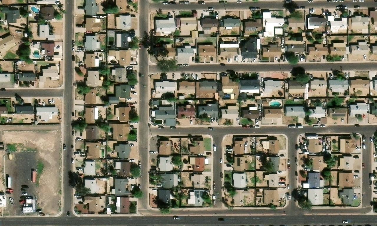 Aerial view centered on 7232 W MONTEROSA ST PHOENIX, AZ 85033