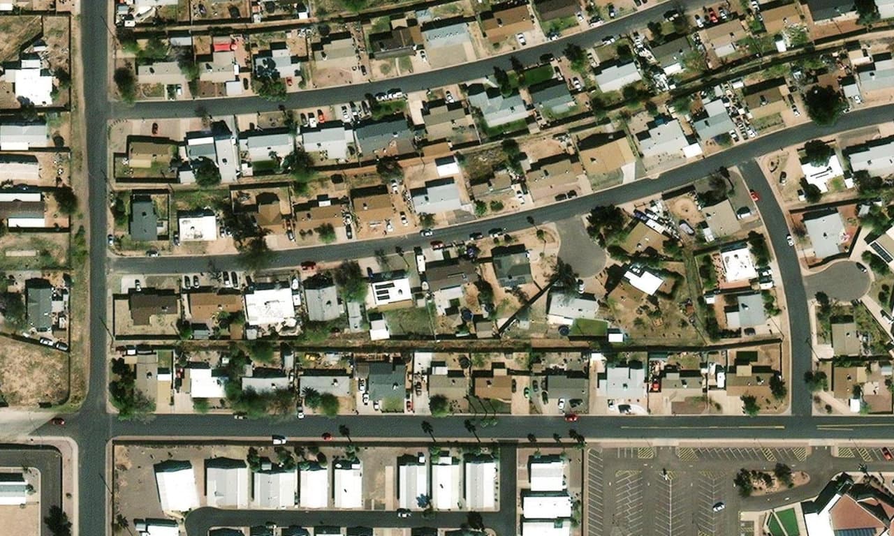 Aerial view centered on 9041 E VINE AVE MESA, AZ 85208