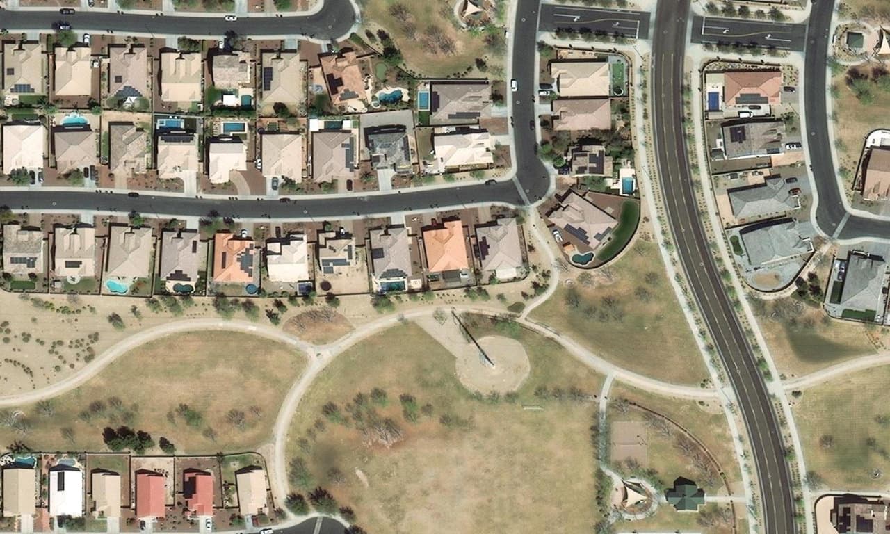 Aerial view centered on 18583 W PIONEER ST GOODYEAR, AZ 85338