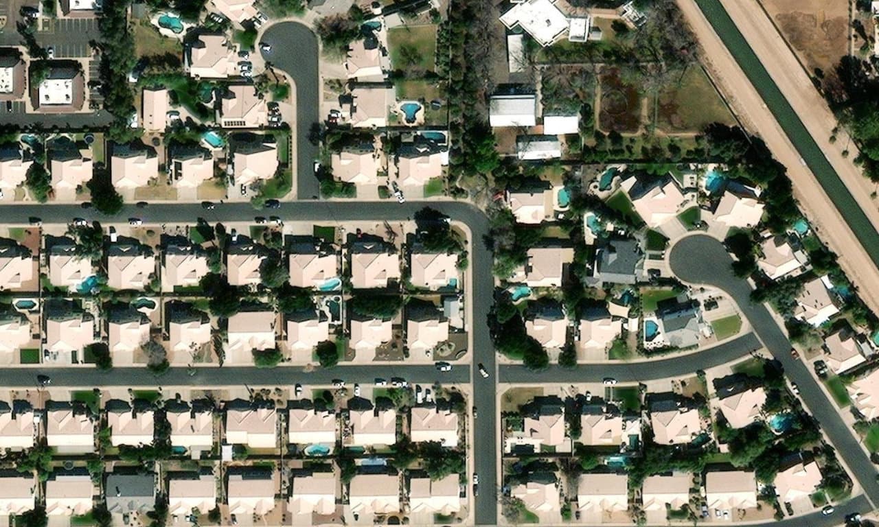 Aerial view centered on 2943 E FOX ST MESA, AZ 85213