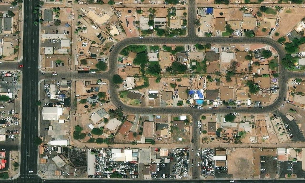 Aerial view centered on 3426 W MARICOPA ST PHOENIX, AZ 85009