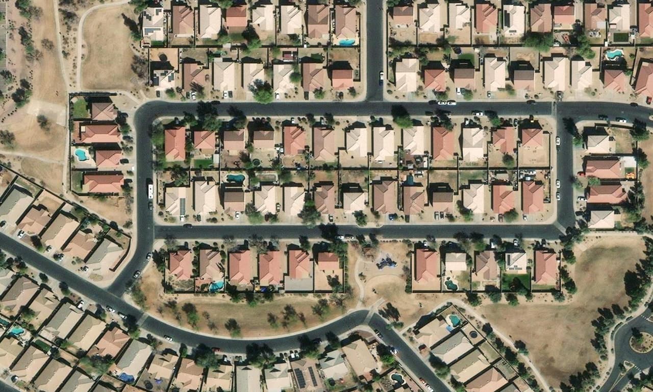 Aerial view centered on 9706 W FLORENCE AVE TOLLESON, AZ 85353