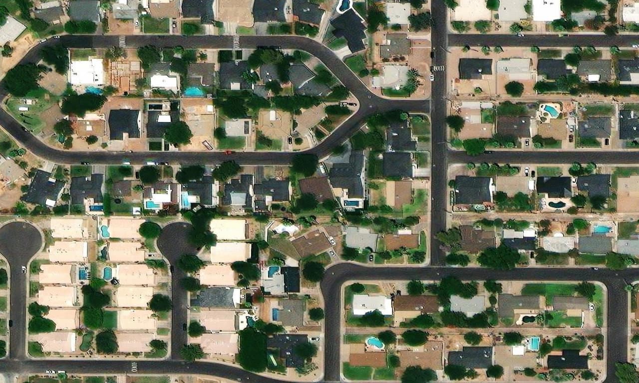 Aerial view centered on 3307 E ROMA AVE PHOENIX, AZ 85018