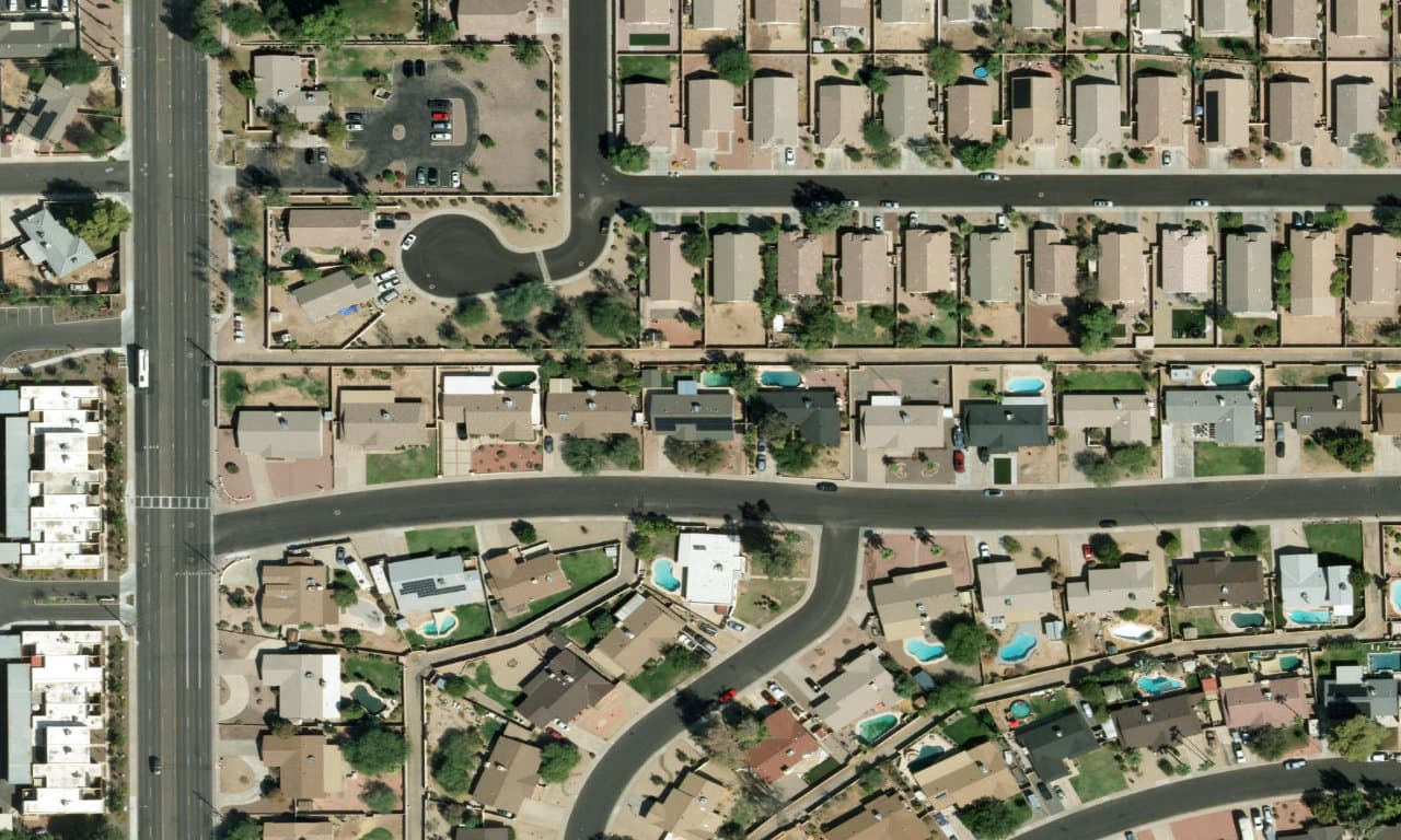 Aerial view centered on 5814 W EVERGREEN RD GLENDALE, AZ 85302