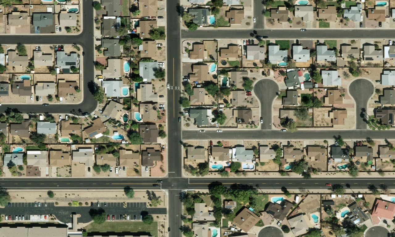 Aerial view centered on 8513 N 53RD AVE GLENDALE, AZ 85302