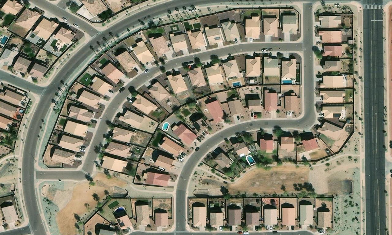 Aerial view centered on 7534 W SHUMWAY FARM RD LAVEEN, AZ 85339