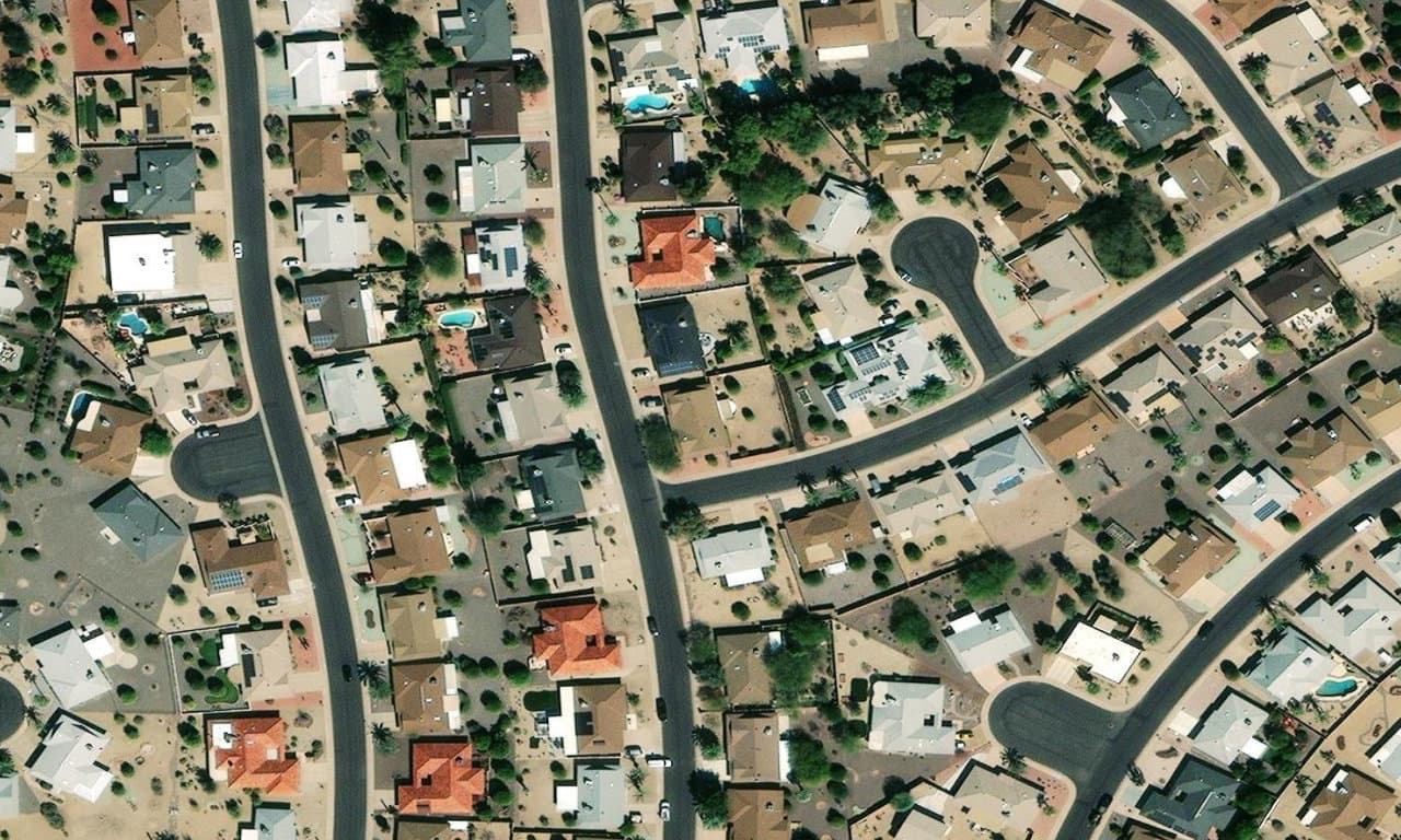 Aerial view centered on 17803 N PALO VERDE DR SUN CITY, AZ 85373