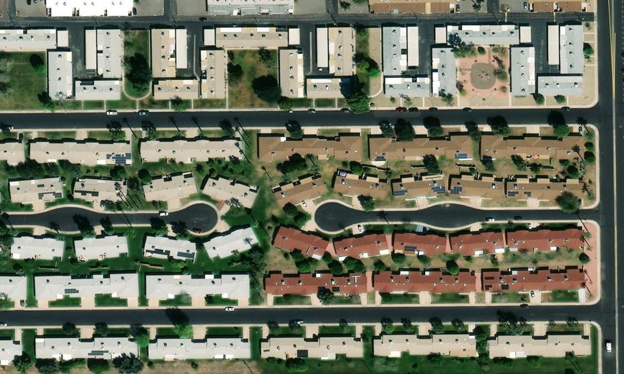 Aerial view centered on 10320 W CORTE DEL SOL ESTE SUN CITY, AZ 85351