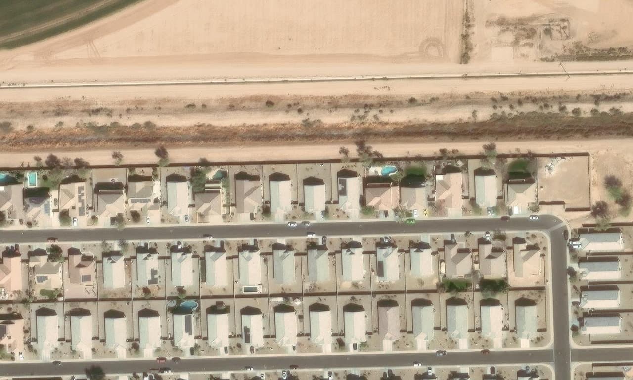 Aerial view centered on 36014 W MADRID AVE MARICOPA, AZ 85138