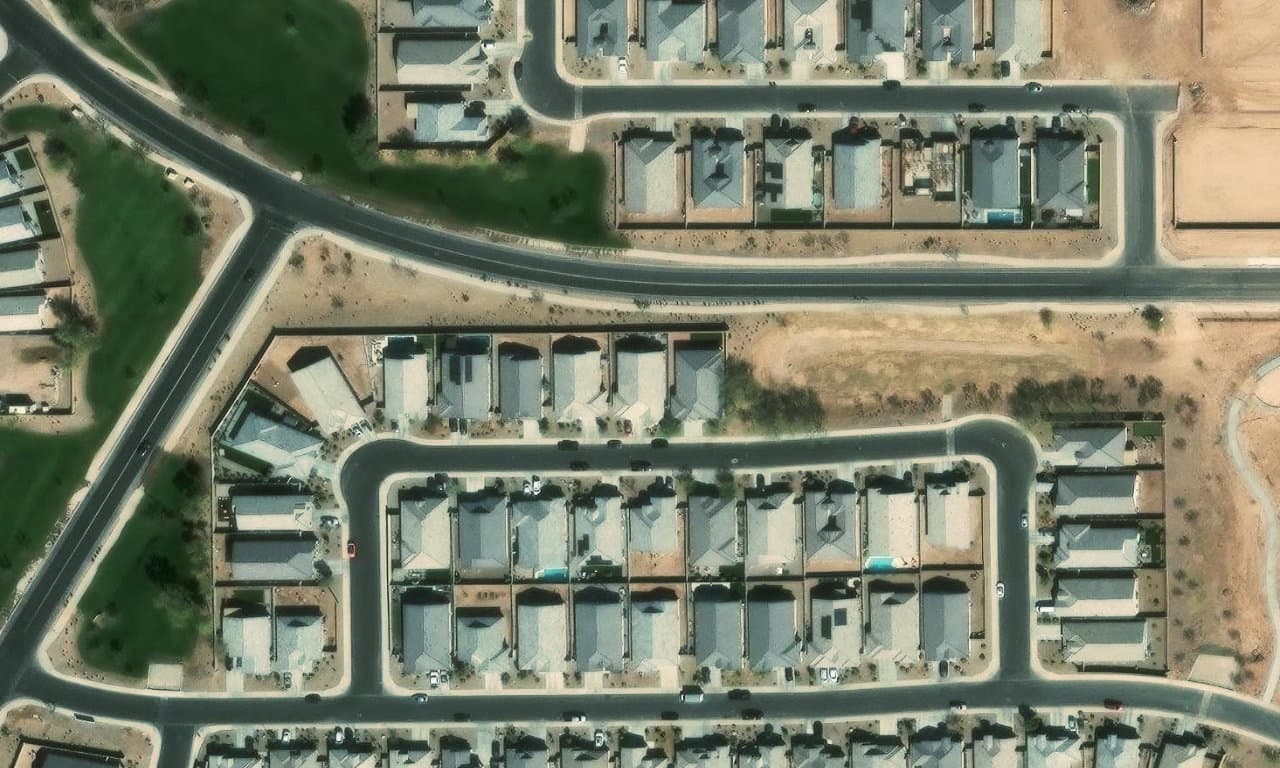 Aerial view centered on 37736 W SAN ILDEFANSO AVE MARICOPA, AZ 85138